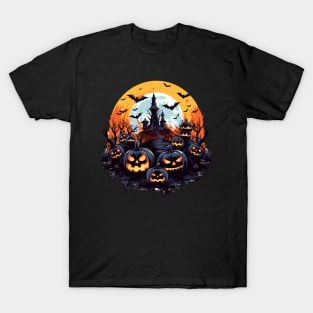 Haunted Church Under the Full Moon - Halloween Magic T-Shirt